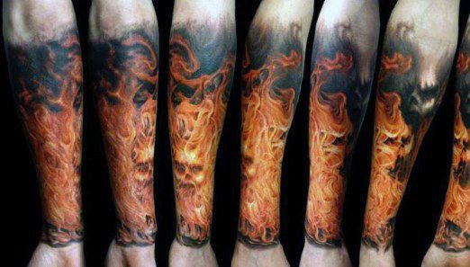 tatuaggio fiamma di fuoco 71