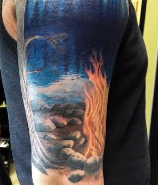 tatuaggio fiamma di fuoco 81