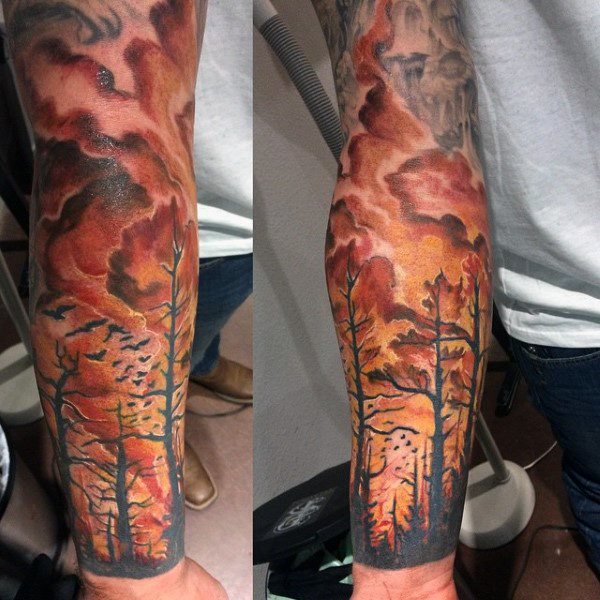 tatuaggio fiamma di fuoco 87