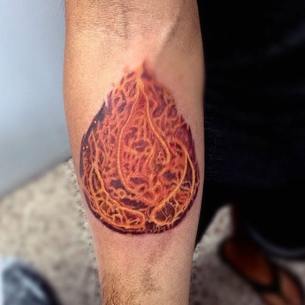 tatuaggio fiamma di fuoco 91