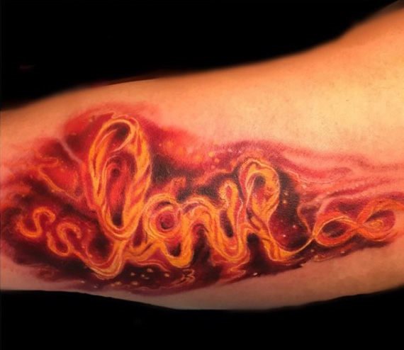 tatuaggio fiamma di fuoco 97