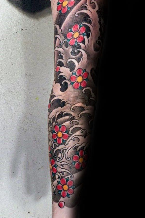 tatuaz kwiaty wisni 180