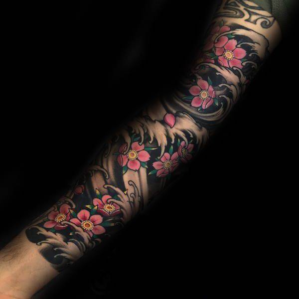 tatuaz kwiaty wisni 198