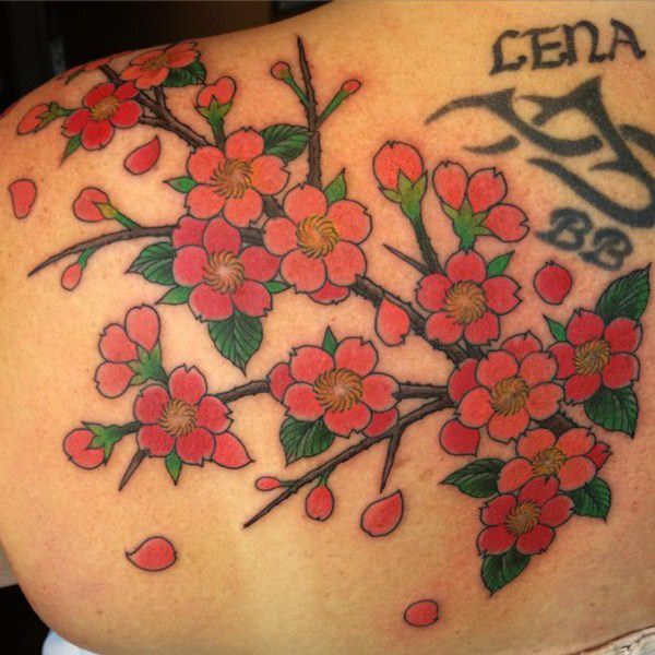 tatuaz kwiaty wisni 207