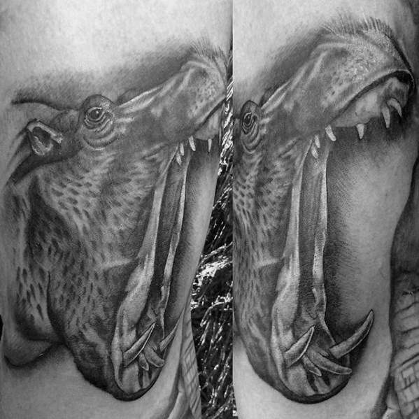 55 tatuaży z hipopotamem (ze znaczeniem)