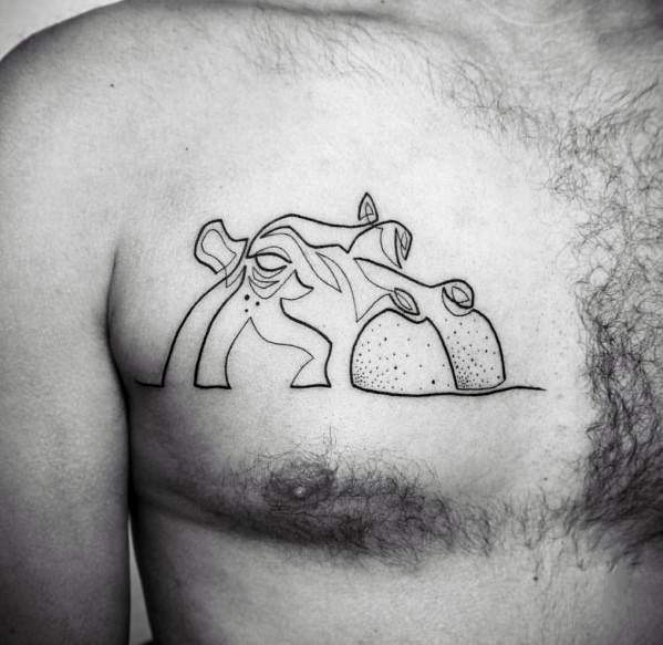 55 tatuaży z hipopotamem (ze znaczeniem)