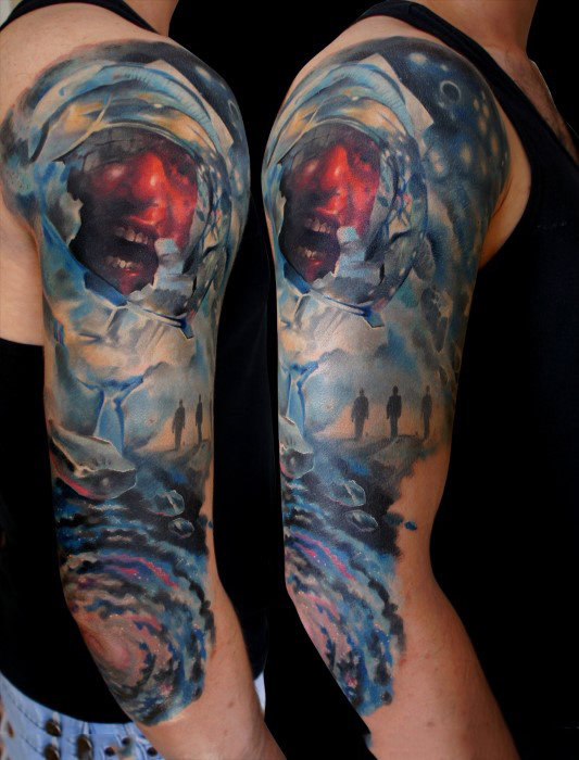 tatuaz astronauta astronomiczny 34