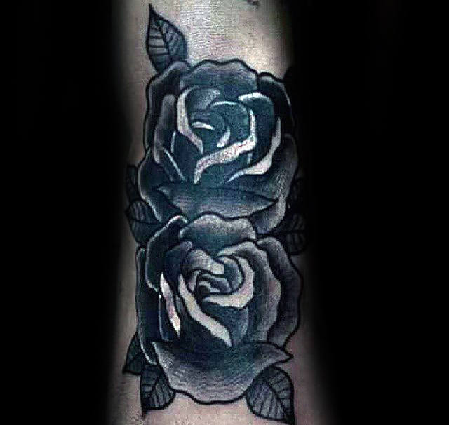 tatuaz czarna roza 104