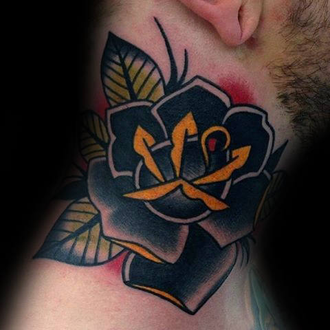 tatuaz czarna roza 12