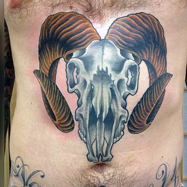 tatuaz czaszka kozy 80