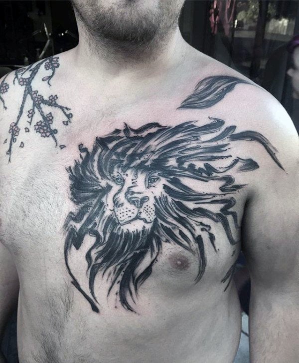 tatuaz lew klatce piersiowej 90
