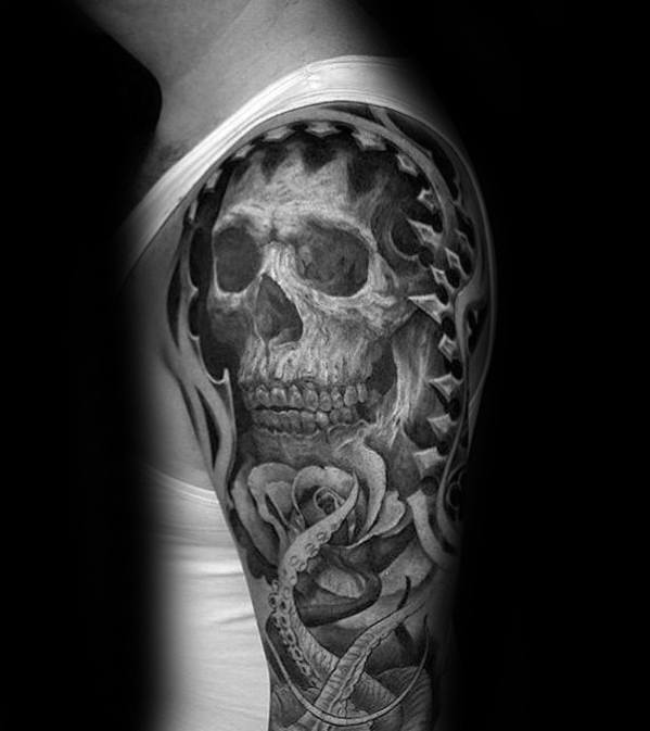 tatuaz czaszki osmiornica 68