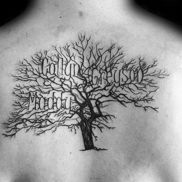 60 tatuaży z drzewami genealogicznymi lub genogramami (ze znaczeniem)