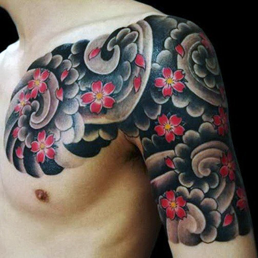 tatuaz japonskie chmury 12