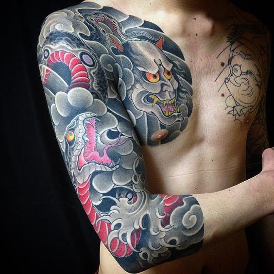 tatuaz japonskie chmury 62
