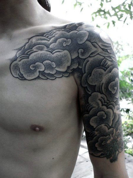 tatuaz japonskie chmury 90