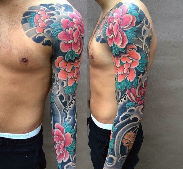 tatuaz japonskie kwiaty 04