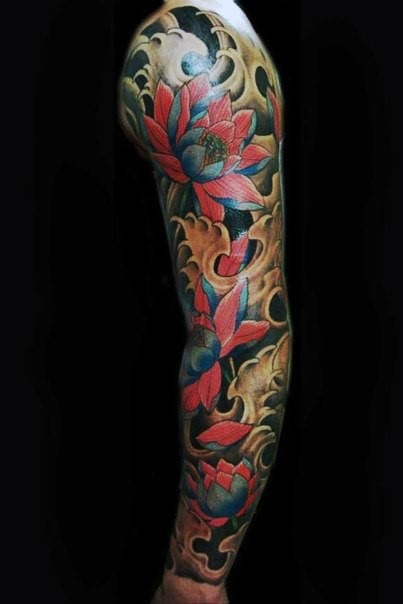 tatuaz japonskie kwiaty 06