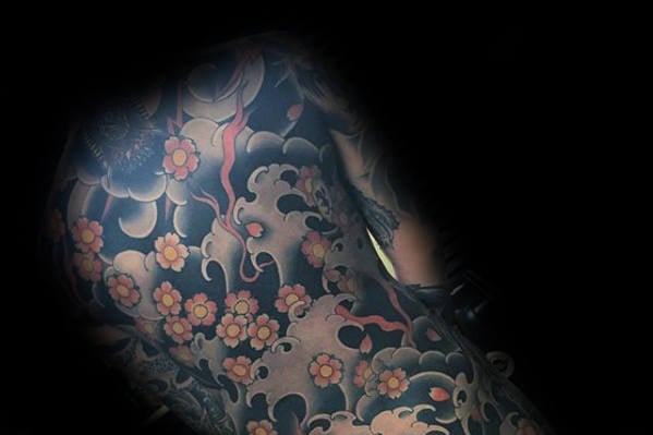 tatuaz japonskie kwiaty 34