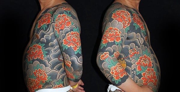 tatuaz japonskie kwiaty 68