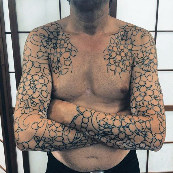 tatuaz japonskie kwiaty 88