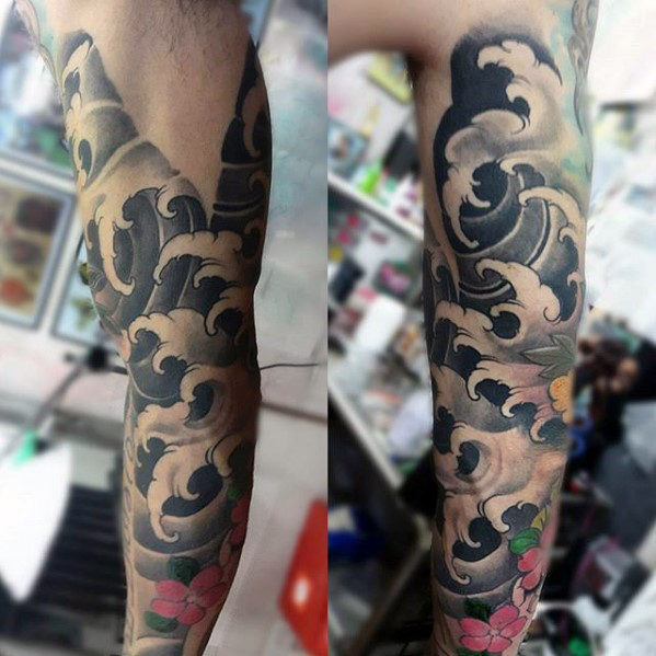 tatuaz japonskimi falami morskimi 82