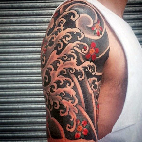 tatuaz japonskimi falami morskimi 90