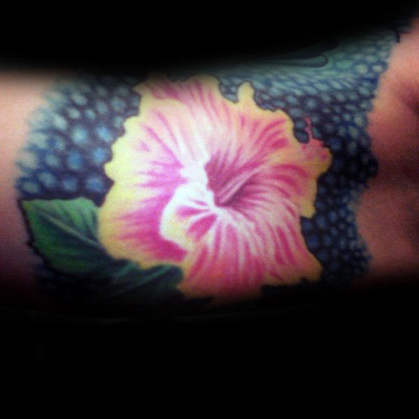 tatuaz kwiat hibiskusa 106