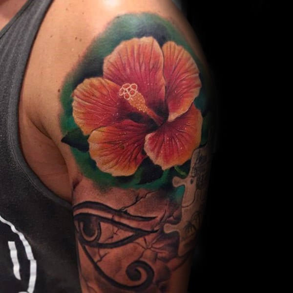 tatuaz kwiat hibiskusa 24