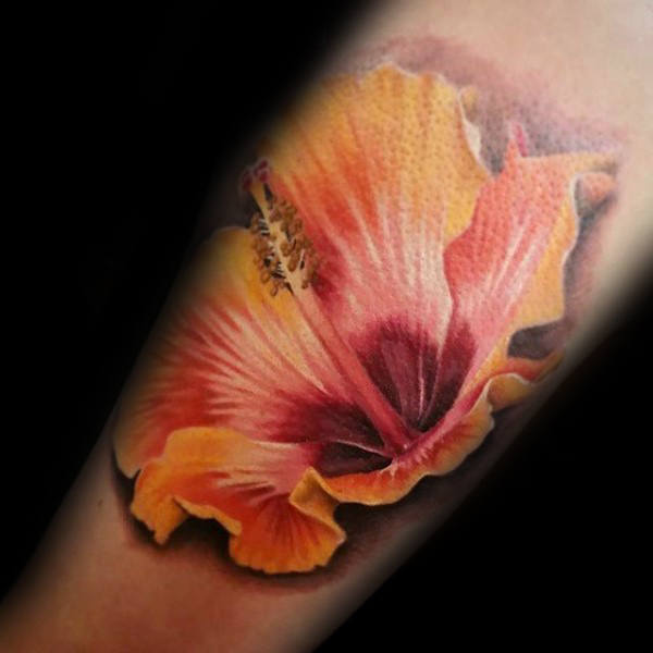 tatuaz kwiat hibiskusa 44