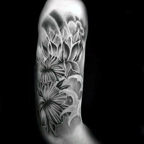 tatuaz kwiat hibiskusa 66