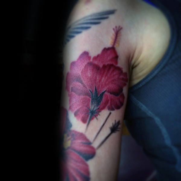 tatuaz kwiat hibiskusa 98