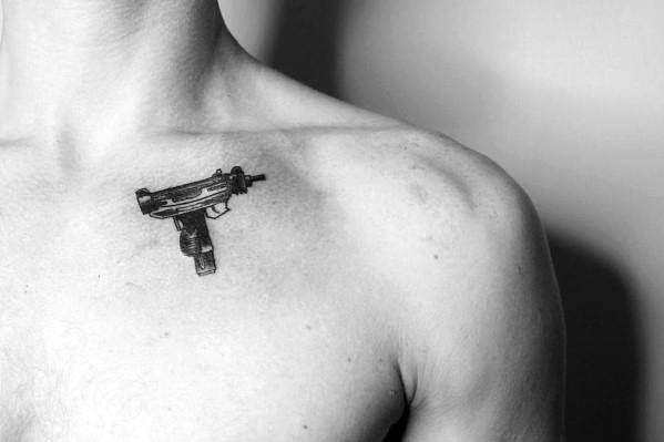 tatuaz uzi izraelski pistolet 100
