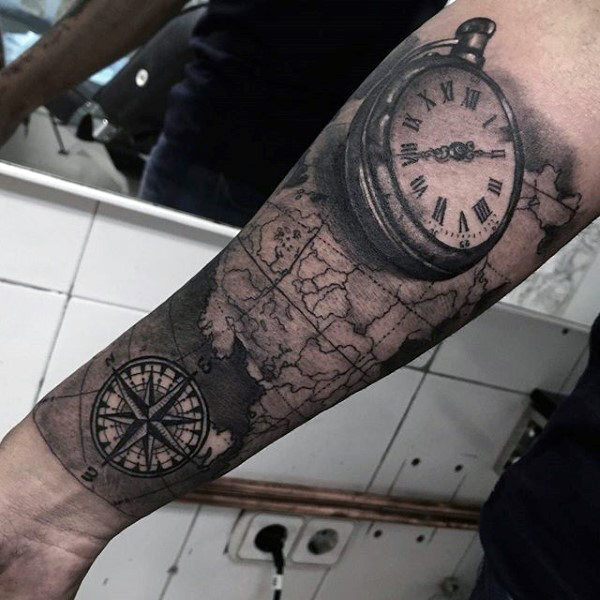 tatuaz zegarek kieszonkowy 14