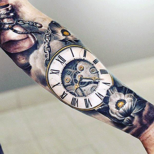 tatuaz zegarek kieszonkowy 154