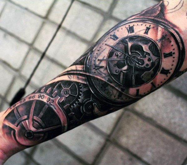 tatuaz zegarek kieszonkowy 158