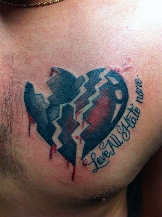 tatuaz zlamane pekniete serce 62