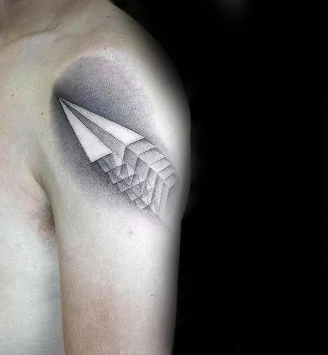 tatuaz papierowy samolot 04
