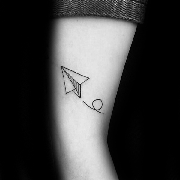 tatuaz papierowy samolot 18