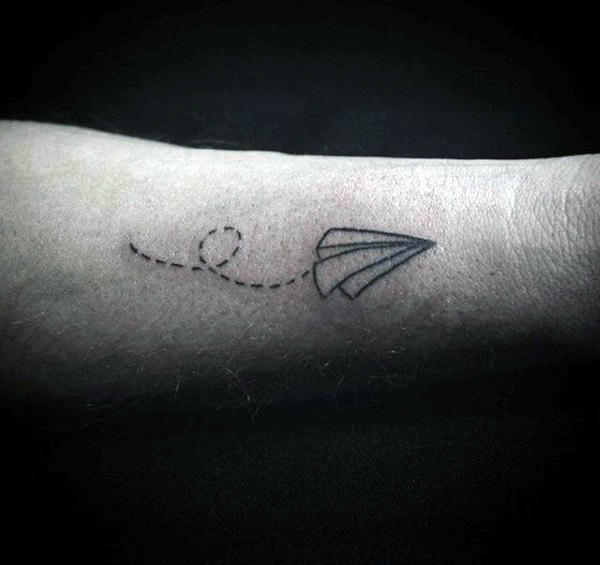 tatuaz papierowy samolot 74