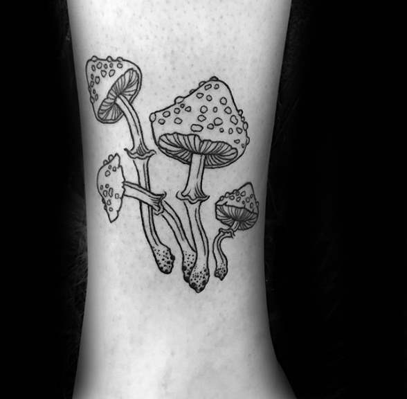 tatuaz pieczarka grzyby 36