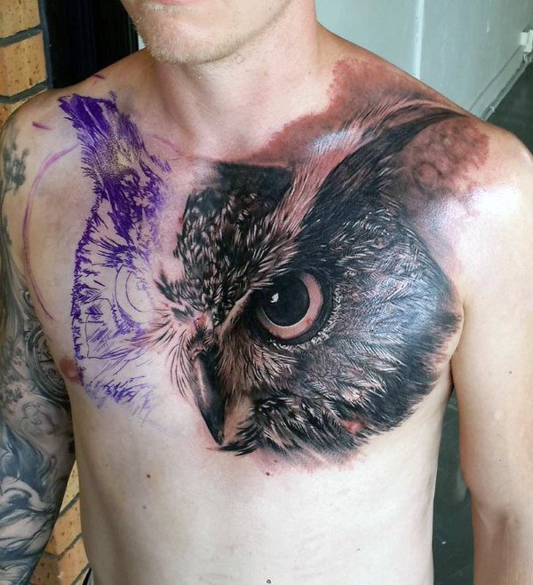 tatuaz plomykowka sowa klatki piersiowej 114