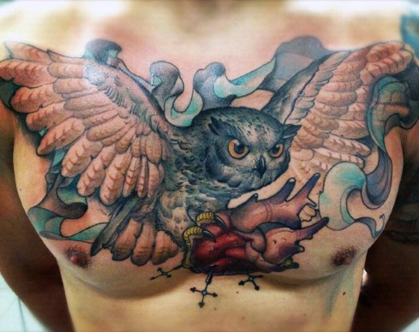 tatuaz plomykowka sowa klatki piersiowej 128