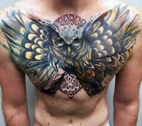 tatuaz plomykowka sowa klatki piersiowej 134