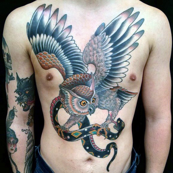 tatuaz plomykowka sowa klatki piersiowej 20