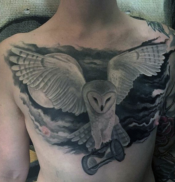 tatuaz plomykowka sowa klatki piersiowej 26
