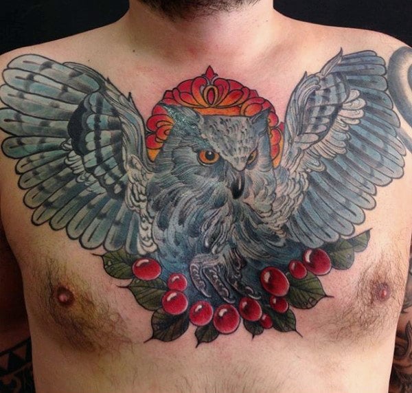 tatuaz plomykowka sowa klatki piersiowej 28