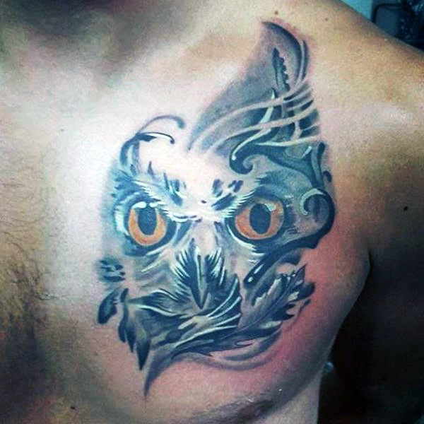 tatuaz plomykowka sowa klatki piersiowej 36