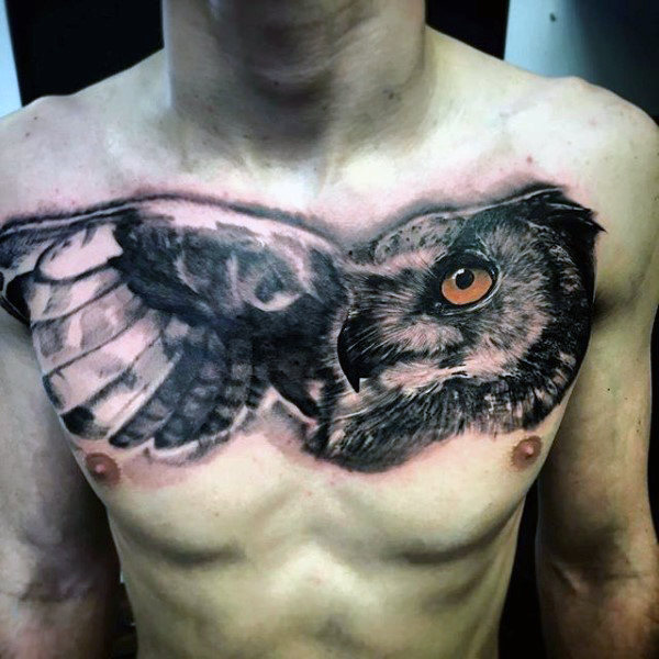 tatuaz plomykowka sowa klatki piersiowej 40