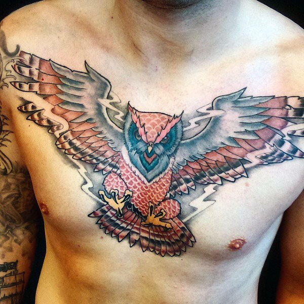 tatuaz plomykowka sowa klatki piersiowej 54